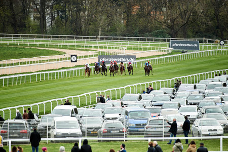 GERMANY, COLOGNE - APRIL 10, 2023: Horseracing FC-RENNTAG â Sauren Dachfonds.のeditorial素材