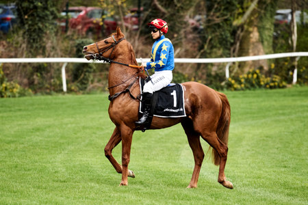 GERMANY, COLOGNE - APRIL 10, 2023: Horseracing FC-RENNTAG â Sauren Dachfonds.のeditorial素材