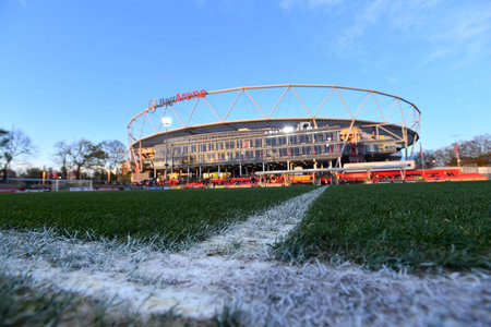 GERMANY, LEVERKUSEN - APRIL 21, 2023: BayArena. The match of Women Bundesliga Bayer 04 Leverkusen - TSG 1899 Hoffenheimのeditorial素材