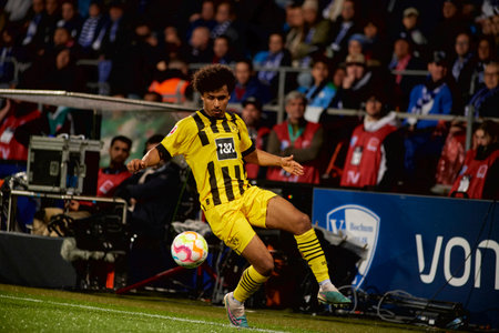 BOCHUM, GERMANY - APRIL 28, 2023: Karim Adeyemi. The football match of Bundesliga VfL Bochum 1848 vs Borussia Dortmund at Vonovia Ruhr Stadionのeditorial素材