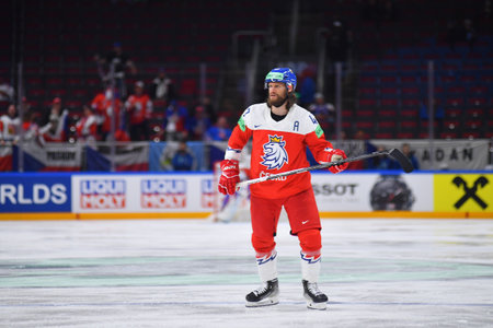 LATVIA, RIGA - 18.05.23: JORDAN Michal. Game Czech Republic vs Slovenia. IIHF 2023 Ice Hockey World Championship at Arena Rigaのeditorial素材