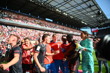 COLOGNE, GERMANY - 27 May, 2023: Bayern Championes. The football match of Bundesliga 1. FC Koeln vs FC Bayern Munich. at Rhein Energie Stadionのeditorial素材