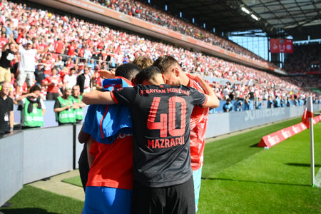 COLOGNE, GERMANY - 27 May, 2023: Bayern Championes. The football match of Bundesliga 1. FC Koeln vs FC Bayern Munich. at Rhein Energie Stadionのeditorial素材