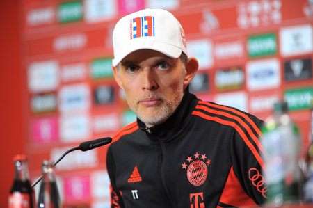 COLOGNE, GERMANY - 27 May, 2023: Thomas Tuchel. The football match of Bundesliga 1. FC Koeln vs FC Bayern Munich. at Rhein Energie Stadionのeditorial素材