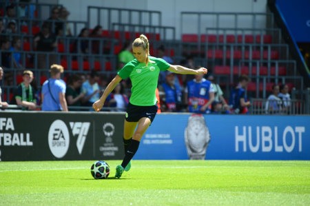 EINDHOVEN, NETHERLANDS - 3 June, 2023: Merle Frohms. The final football match of UEFA Women's Champions League FC Barcelona Femeni - VfL Wolfsburg Women at Philips Arenaのeditorial素材
