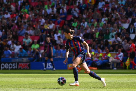 EINDHOVEN, NETHERLANDS - 3 June, 2023: The final football match of UEFA Women's Champions League FC Barcelona Femeni - VfL Wolfsburg Women at Philips Arenaのeditorial素材
