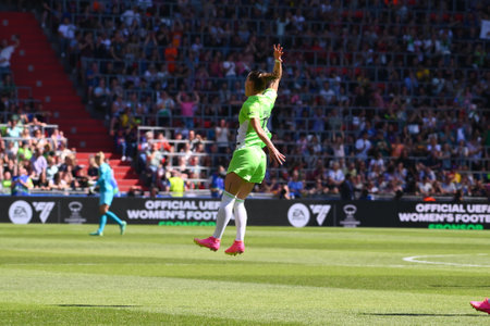 EINDHOVEN, NETHERLANDS - 3 June, 2023: Ewa Pajor. The final football match of UEFA Women's Champions League FC Barcelona Femeni - VfL Wolfsburg Women at Philips Arenaのeditorial素材
