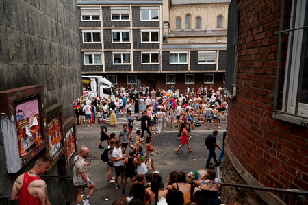 COLOGNE, GERMANY - 9 JULY 2023: Participant of Street Parade of the Christopher Street Day (CSD), Gay Pride. LGBTのeditorial素材
