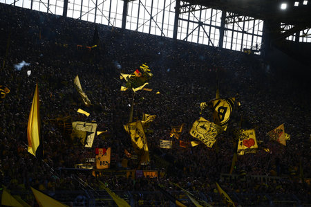 GERMANY, DORTMUND - 07.10.23: The match of Bundesliga Borussia Dortmund vs 1. FC Union Berlin at Signal Iduna Park at Signal Iduna Parkのeditorial素材