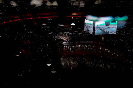 COLOGNE, GERMANY - 5 JANUARY, 2024: Hockey match of Penny DEL Koelner Haie - Red Bull Muenchen at Lanxess Arenaのeditorial素材