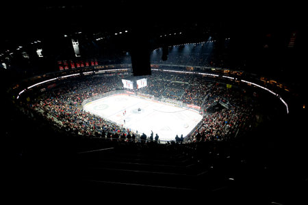 COLOGNE, GERMANY - 2 JANUARY, 2024: Hockey match of Penny DEL Koelner Haie - Iserlohn Roosters at Lanxess Arenaのeditorial素材
