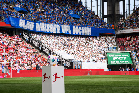 COLOGNE, GERMANY - 6 APRIL, 2024: select ball. The football match of Bundesliga 1. FC Koeln vs VfL Bochum 1848. at Rhein Energie Stadionのeditorial素材