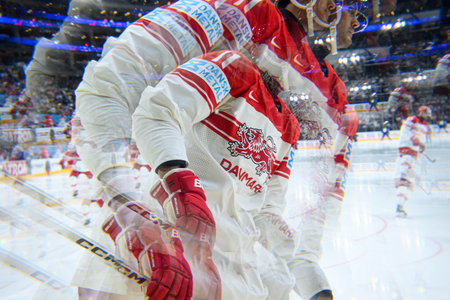 PRAGUE, CZECH REPUBLIC - MAY 20, 2024: The game of IIHF 2024 Ice Hockey World Championship Finland -...