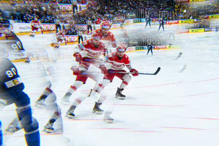 PRAGUE, CZECH REPUBLIC - MAY 20, 2024: The game of IIHF 2024 Ice Hockey World Championship Finland - Denmark at O2 Arenaのeditorial素材
