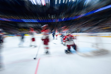 PRAGUE, CZECH REPUBLIC - MAY 20, 2024: The game of IIHF 2024 Ice Hockey World Championship Finland -...