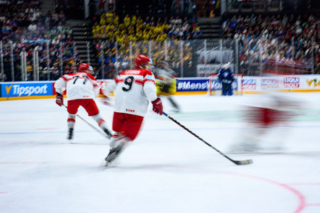 PRAGUE, CZECH REPUBLIC - MAY 20, 2024: The game of IIHF 2024 Ice Hockey World Championship Finland -...
