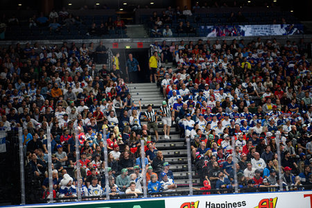 PRAGUE, CZECH REPUBLIC - MAY 20, 2024: The game of IIHF 2024 Ice Hockey World Championship Finland -...