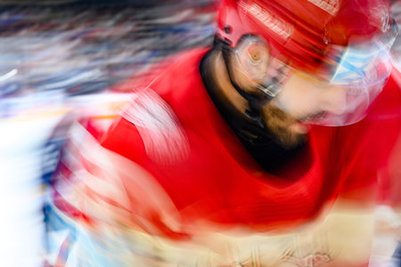 PRAGUE, CZECH REPUBLIC - MAY 20, 2024: The game of IIHF 2024 Ice Hockey World Championship Finland - Denmark at O2 Arenaのeditorial素材