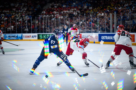 PRAGUE, CZECH REPUBLIC - MAY 20, 2024: The game of IIHF 2024 Ice Hockey World Championship Finland -...
