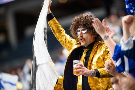 PRAGUE, CZECH REPUBLIC - MAY 20, 2024: The game of IIHF 2024 Ice Hockey World Championship Finland - Denmark at O2 Arenaのeditorial素材