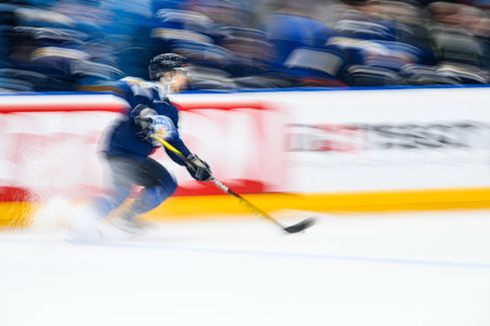 PRAGUE, CZECH REPUBLIC - MAY 20, 2024: The game of IIHF 2024 Ice Hockey World Championship Finland -...