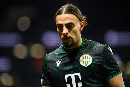 FRANKFURT, GERMANY - 23 JANUARY, 2025: Cebrails Makreckis - The UEFA Europa League football match between SG Eintracht Frankfurt and Ferencvarosi TC at Frankfurt Stadion.のeditorial素材