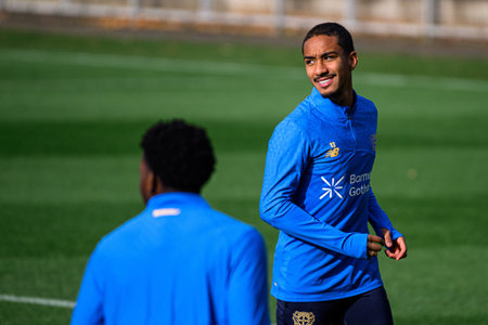 LEVERKUSEN, GERMANY - 20 OCTOBER, 2025: Arthur - UEFA Champions League, Pre match practice FC Bayer...