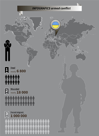 Infographics of the military conflict in eastern Ukraine 2014-2015のイラスト素材