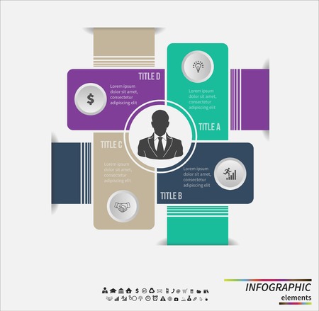 Infographic template . Design for presentation or diagram. Concept for 4 steps, parts or options. のイラスト素材