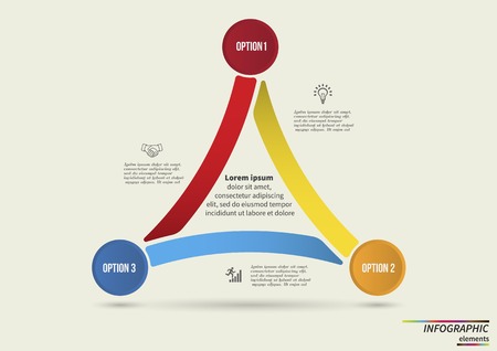 Infographic template . Design for presentation or diagram. Concept for 3 steps, parts or options. Vector EPS10.のイラスト素材