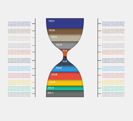 Vector hourglass infographic template. Design business concept for presentation, graph and diagram. Options, parts, steps or processes.のイラスト素材