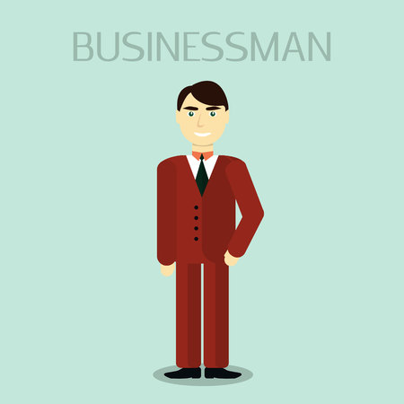 Business Man Male Portrait Flat Design. Business people Vectorのイラスト素材