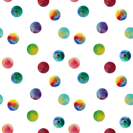 Seamless pattern. Watercolor vector abstract background. Watercolor round brushstrokes. On white background. Colorful and endless printのイラスト素材
