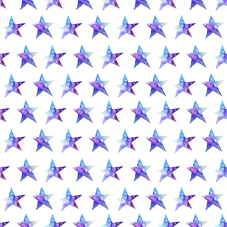 Colorful watercolor star icon. Vector illustration on white background. Blue and violet. Isolated. Hand-drawn symbolのイラスト素材