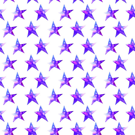 Colorful watercolor star icon. illustration on white background. Blue and violet. Isolated. Hand-drawn symbolの写真素材