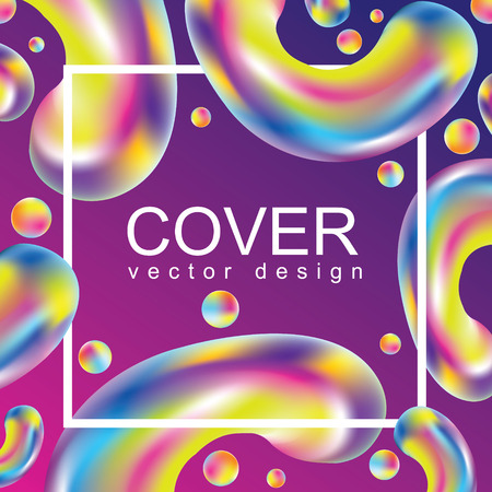 Fluid colors backgrounds set. Fluid shapes with hipster colors.のイラスト素材