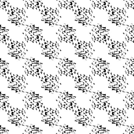 Vector seamless pattern with brush dots and spots. Black color on white background. Hand painted...