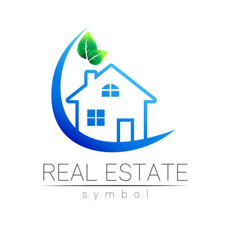 Real Estate Logo Vector Design with Branding Elements for Rent House and Logo Brand Identity . Company Sign Btanding Elements with House and Buildingのイラスト素材