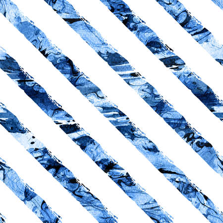 Watercolor Seamless pattern Brush Stripes elegant aquarelle geometric pattern illustration Hand Paintedの写真素材
