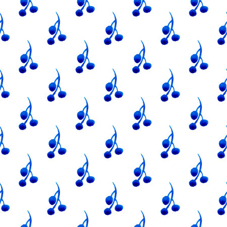 XMAS watercolor Branch Berry Seamless Pattern in Blue Color. Hand Painted background or wallpaper...