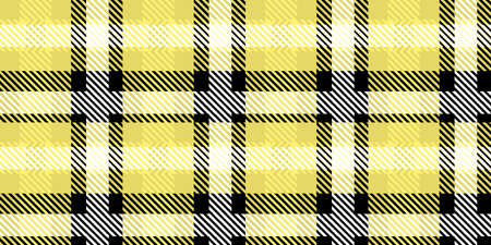 Vector Yellow Plaid Check Teen Seamless Pattern in Geometric Abstract Style Can be used for Summer Fashion Fabric Design, School Textile Classic Dress, Picnic Blanket, Retro Print Girly Shirtのイラスト素材
