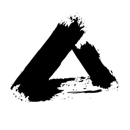 Triangle Vector Abstract Brush Hand Drawn Geometric Texture in Black Color Sketch Simple Pattern isolated on White Background Stroke Shapeのイラスト素材