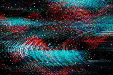 Glitch psychedelic background Old TV screen error Digital pixel noise abstract design Photo glitch Television signal fail. Technical problem grunge wallpaper. Colorful noiseの写真素材