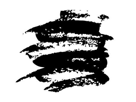 Vector Abstract Brush Hand Drawn Texture in Black Color Sketch Simple Pattern isolated on White Background Stroke Shapeのイラスト素材