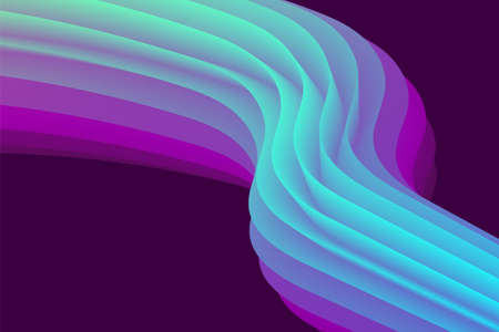 3D Abstract Vector Wallpaper Fluid Liquid Curve Futuristic Background. Multicolor Banner Creative Graphic Design. Dynamic Elements in Vibrant Modern Colors.のイラスト素材