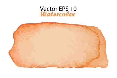 Vector Watercolor Stripes Illustration isolated on white background. Orange Color Brush Stripe for Text or Quoteのイラスト素材