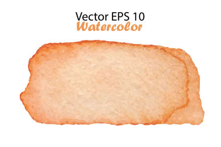 Vector Watercolor Stripes Illustration isolated on white background. Orange Color Brush Stripe for Text or Quoteのイラスト素材