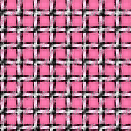 Vector Pink Plaid Check Seamless Pattern in Geometric Abstract Style Can be used for Girly Fashion Fabric Design, School Teen Textile Classic Dress, Picnic Blanket, Retro Print Shirt and Wrappingのイラスト素材