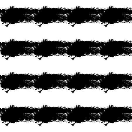 Vector Brush Seamless Pattern Grange Minimalist Geometric Design in Black Color. Modern Grung Collage Background for kids fabric and textileのイラスト素材