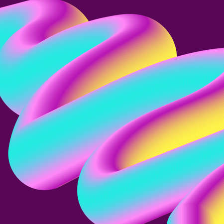 Abstract Liquid Gradient Background in Vector. 3D Creative Dynamic Geometric Elements for Wallpaper and Posterのイラスト素材